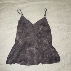 American Eagle Outfitters Grey Purple Camisole with Lace Detail and Tie Dye Tank